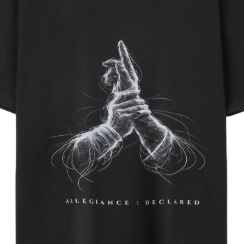 Close-up of Imam Ali Allegiance T-shirt front artwork featuring Allegiance Declared design by MAWLA