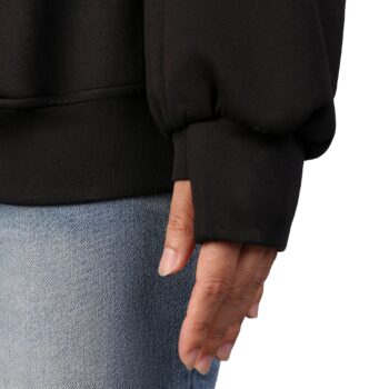 Close-up of Voice of Zainab Hoodie sleeve and oversized fit detail